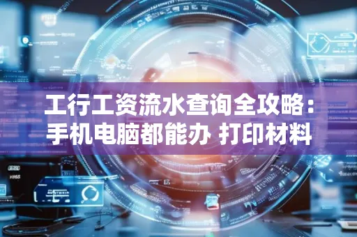 工行工资流水查询全攻略：手机电脑都能办 打印材料一次说清